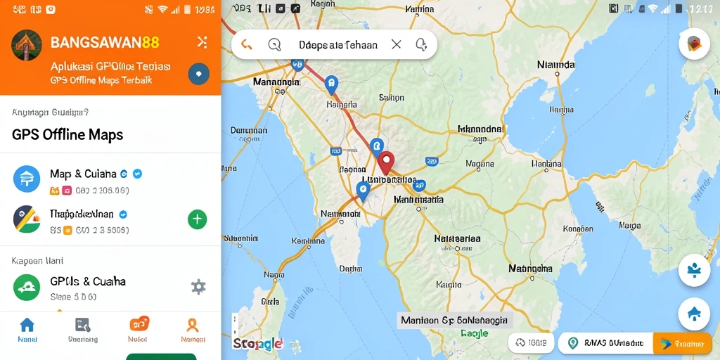 Tampilan antarmuka BANGSAWAN88 yang intuitif untuk GPS Offline Maps.