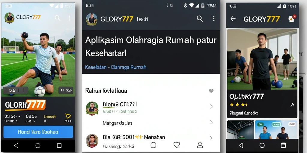 Tampilan antarmuka GLORY777 menampilkan berbagai pilihan latihan olahraga rumah.
