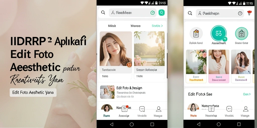 Screenshot IDRRP menampilkan antarmuka pengeditan foto aesthetic yang menarik.