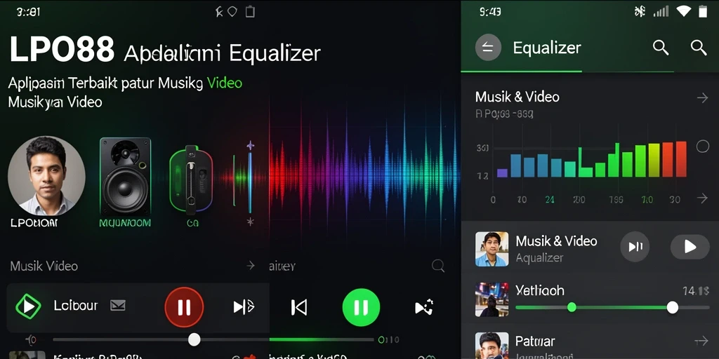 Screenshot LPO88 menunjukkan antarmuka pengguna aplikasi Equalizer yang menarik.