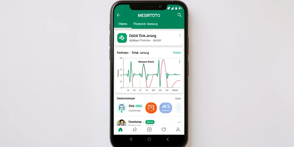 Antarmuka aplikasi MESIRTOTO untuk pemantauan detak jantung.