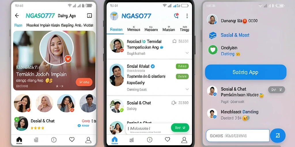 Tampilan antarmuka aplikasi NGASO77 yang menarik dan user-friendly.