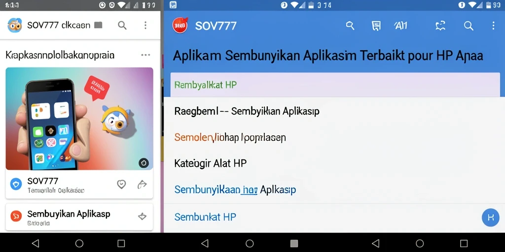 Tampilan antarmuka SOV777 untuk menyembunyikan aplikasi dengan mudah.