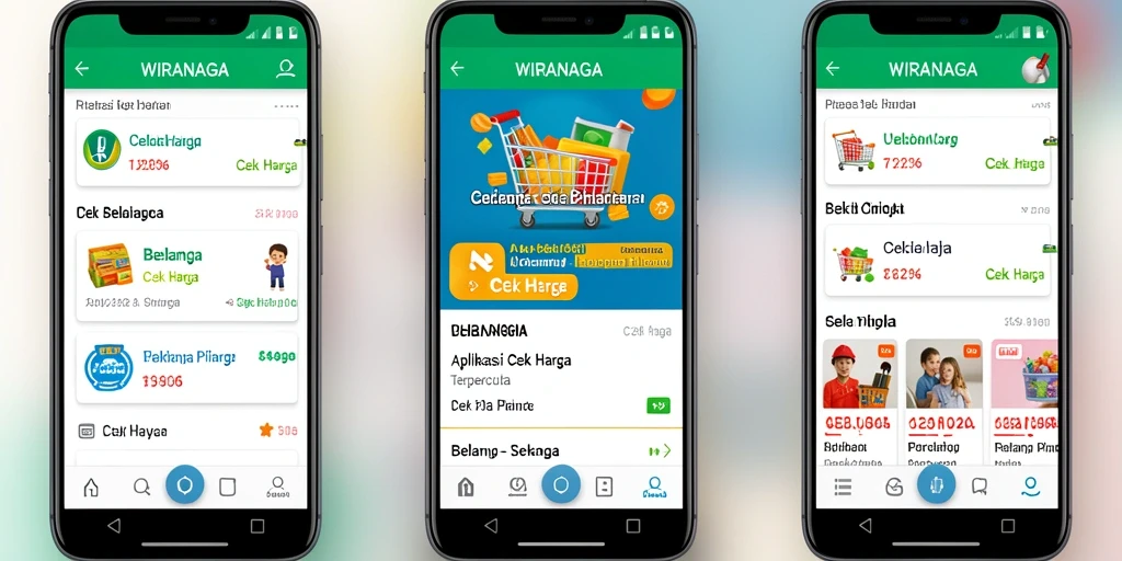 Antarmuka aplikasi Cek Harga WIRANAGA yang sederhana dan informatif.