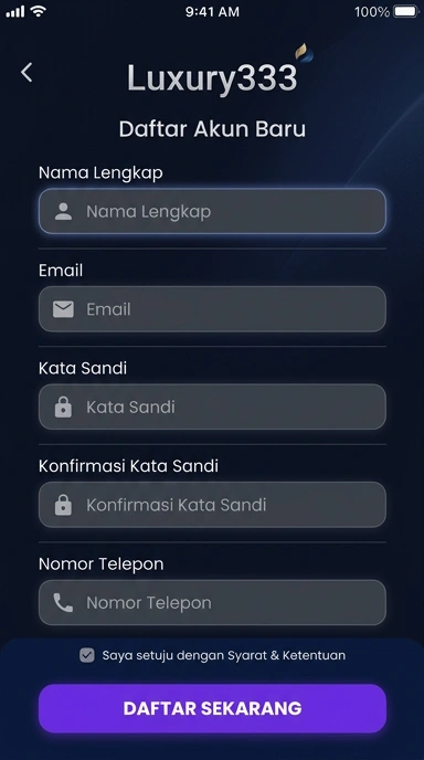 Cara Mudah Buat Akun Baru luxury333 di Android